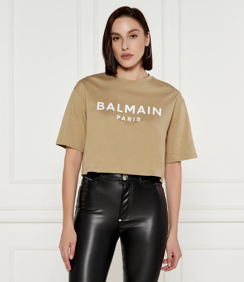 Футболка Balmain - бежевый(BF1EE020 BB02)