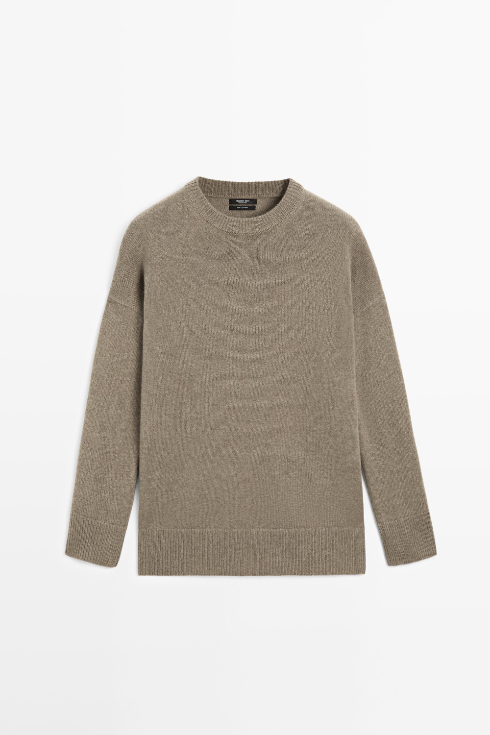 Massimo Dutti Джемпер оверсайз из 100% кашемира, пестро-зеленый