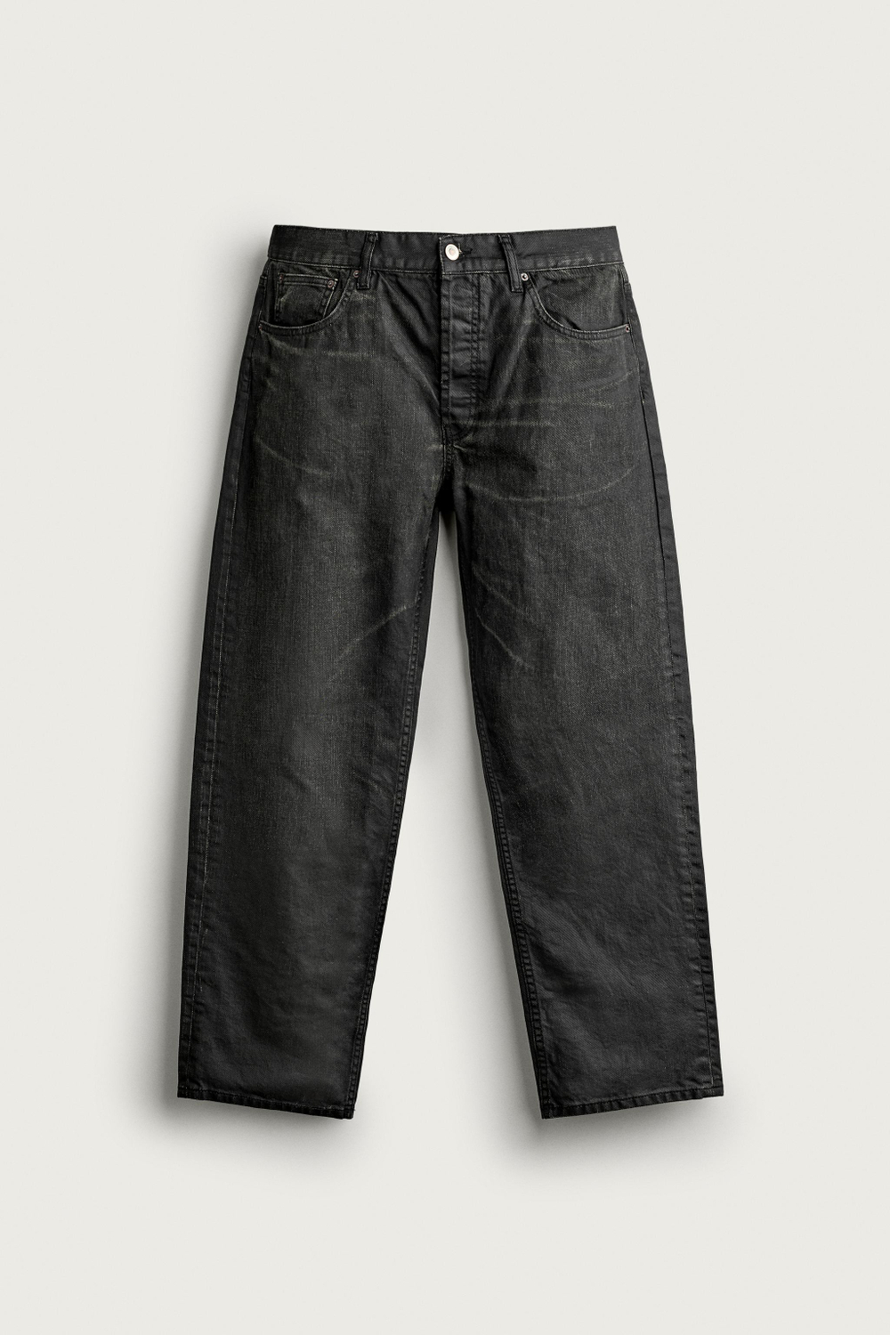 ДЖИНСЫ STRAIGHT FIT С ВОСКИРОВАННЫМ ЭФФЕКТОМ — ZARA