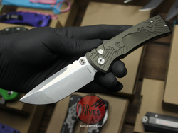 Нож Chaves Knives / Pro-Tech Redencion 229 Auto FDE Battleworn TANTO GREEN - рук алюм, гравировка, шайбы