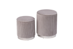 Банкетка Garda Decor велюр серый, хром (2 в 1) d35,5*49 см, d30,5*39 см