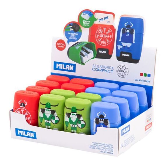 Pozan/ластик/ eraser+sharpener compact vıkıngs