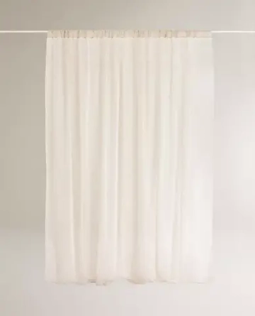 ZARA HOME ПОЛУПРОЗРАЧНАЯ ШТОРА ДВОЙНОЙ ШИРИНЫ, СВЕТЛО-БЕЖЕВЫЙ