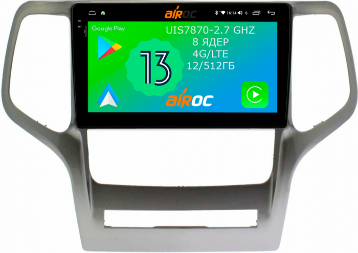 Магнитола для Jeep Grand Cherokee 2010-2013 - Airoc 2K AU-2205 на Android 13, Быстрейшая, SIM-слот