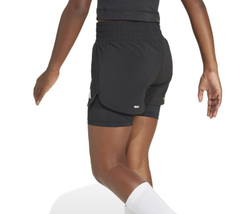 Шорты для девочки теннисные Adidas All Sports Pacer NXT 2in1 - чёрные/белые