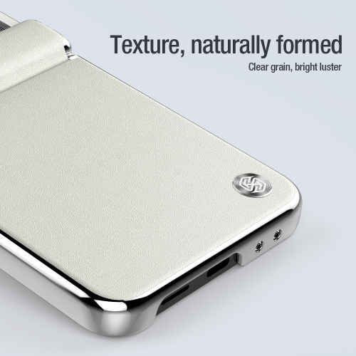Чехол белого цвета от Nillkin для смартфона Samsung Galaxy Z Flip 6 5G и Flip 7 FE, серия CamShield Flip Leather Case