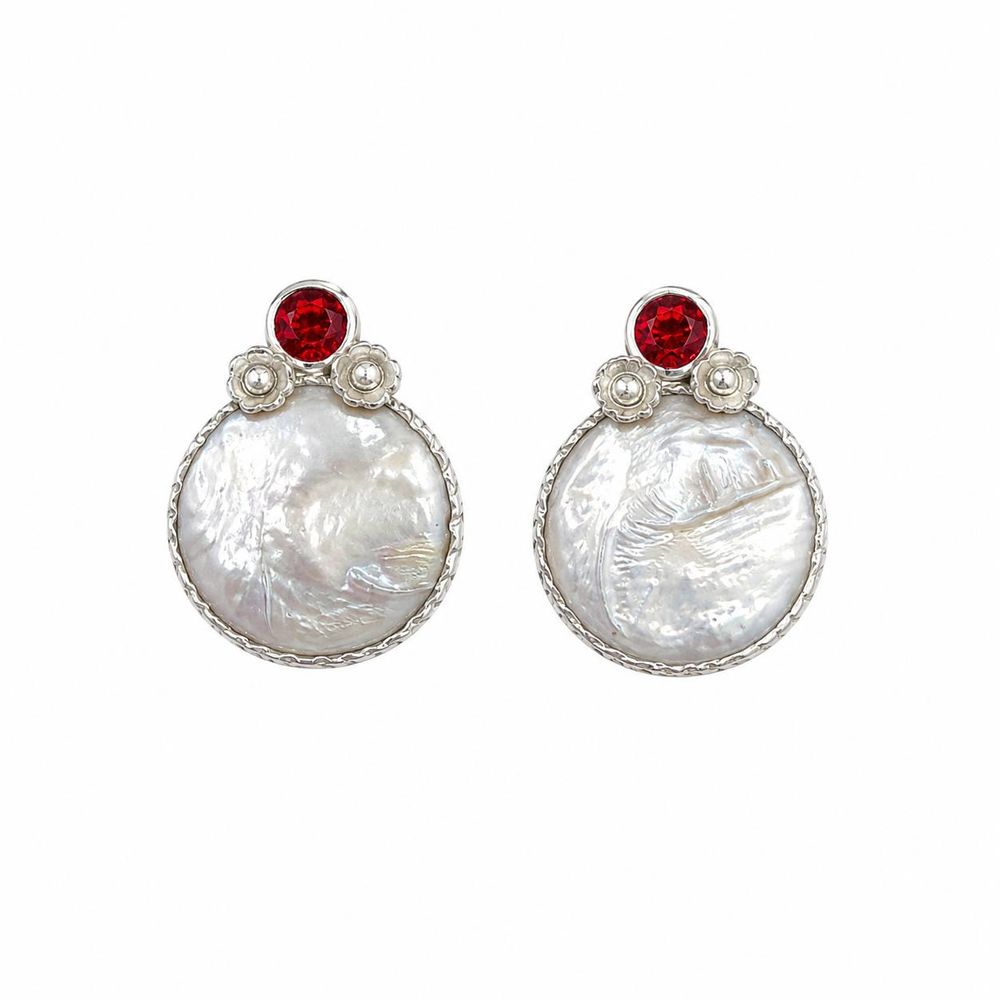 Серебрянные серьги с жемчугом и перламутром Dorkhaneh DRK-110820275 Иран Серебрянные серьги с жемчугом и перламутром Dorkhaneh DRK-110820275 Иран