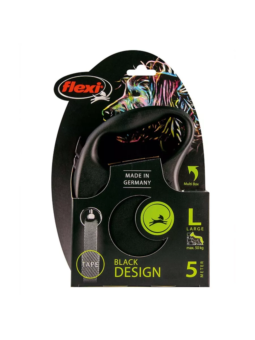 Поводок-Рулетка Black Design L до 50кг лента 5м