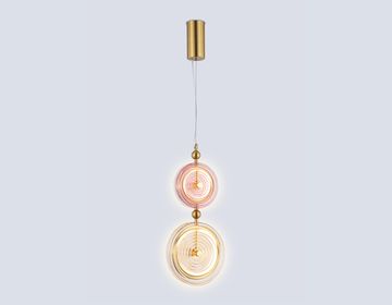 Подвесной светильник 15W 3000K LH31129 латунь/розовый High Light Crystal Ambrella