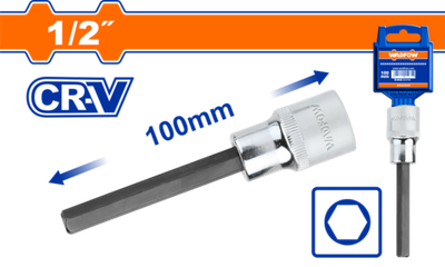 Насадка бита торцевая 100 мм 1/2" HEX 8 мм (10/80) WADFOW WSC5205