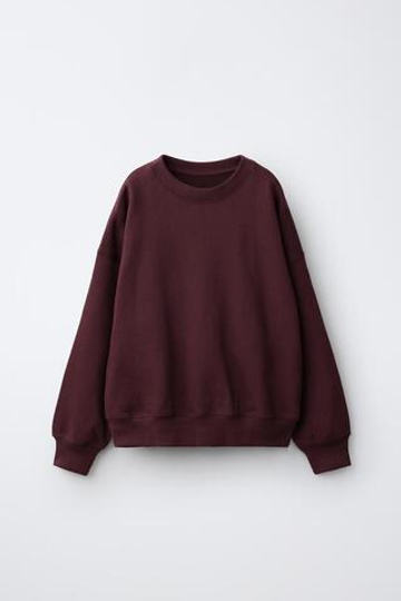 ZARA ОДНОТОННАЯ ТОЛСТОВКА HEAVY WEIGHTЖ, БАКЛАЖАННЫЙ
