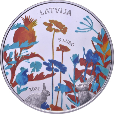 ЛАТВИЯ, 2021, 5 ЕВРО [СЕРЕБРО] [PROOF]