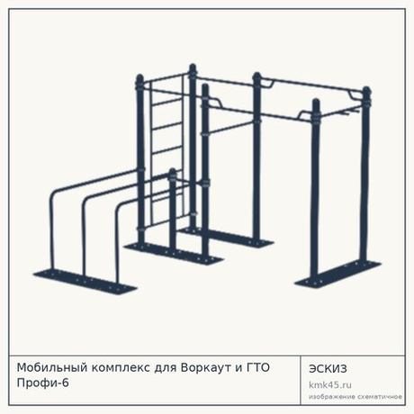Мобильный комплекс для Воркаут и ГТО Профи-6