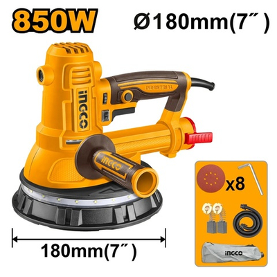 Машина шлифовальная для стен и потолков 850Вт, 180мм INGCO DWS10508 INDUSTRIAL, Жираф