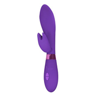 Фиолетовый вибратор 20,5см с клиторальным отростком Indeep Leyla Purple