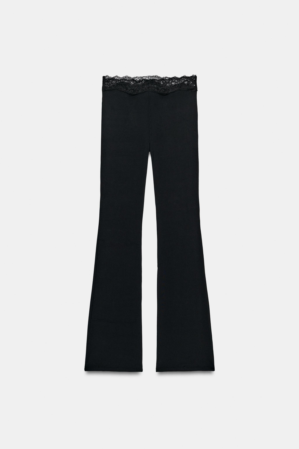 РАСКЛЕШЕННЫЕ БРЮКИ ИЗ ПОЛИАМИДА С КРУЖЕВОМ — ZARA