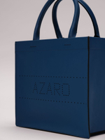 Сумка кожаная Azaro 30586 синяя гуашь