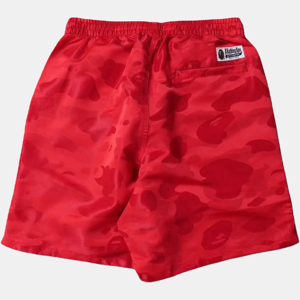 A Bathing Ape Solid Camo Bathing Ape Logo Шорты красный