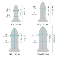 Набор стеклянных плагов 8, 10, 11, 12см b-Vibe Anal Dilators Set BV-037