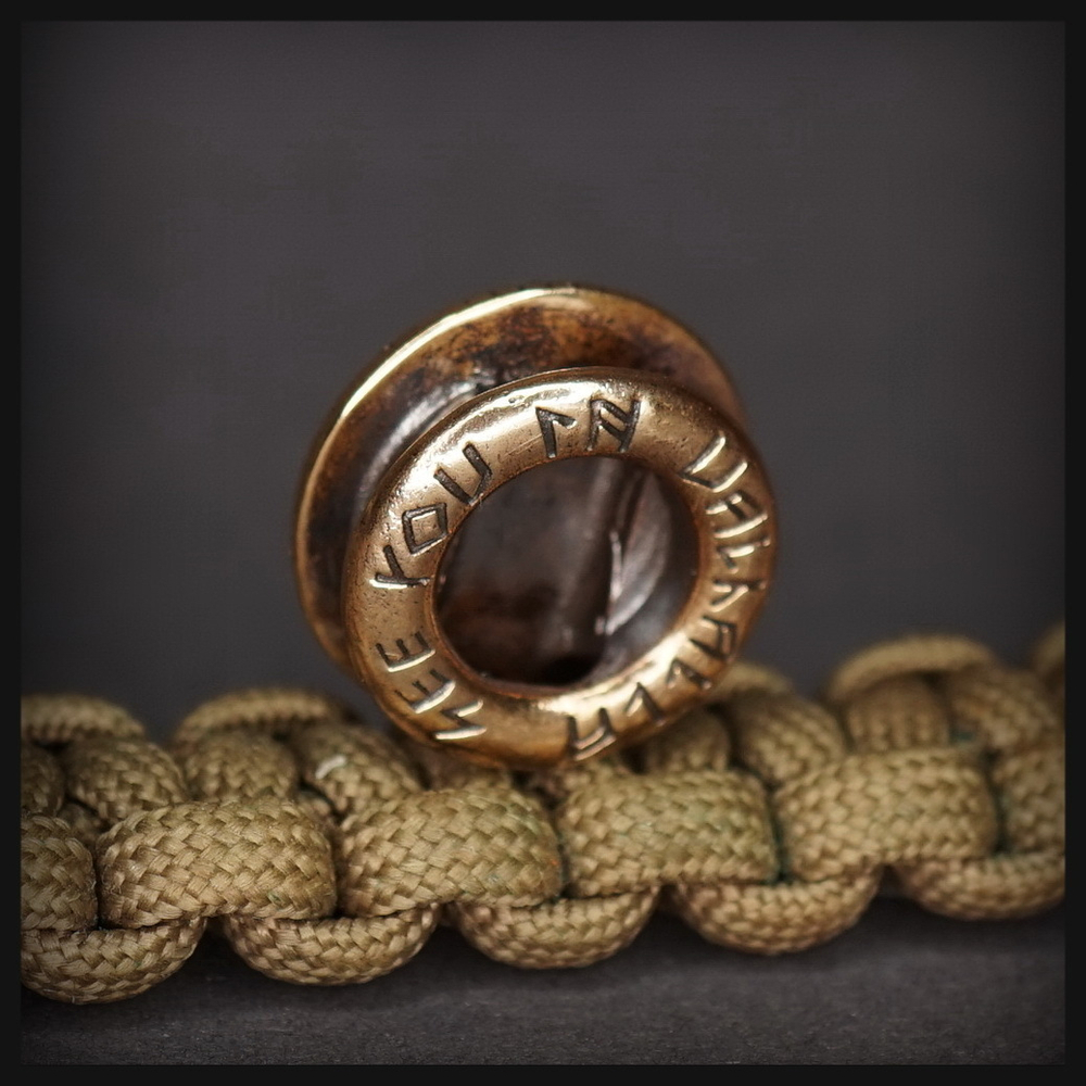Бусина - вставка для браслета из паракорда "Норд" , бронза