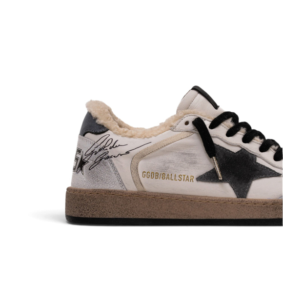 Men's Winter Golden Goose Ball Star in White with Grey Star