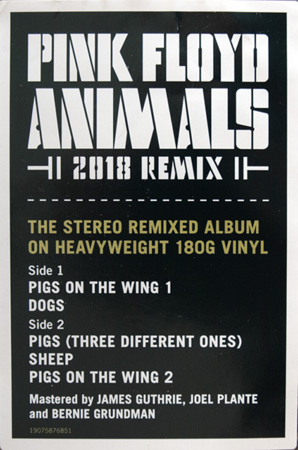 Pink Floyd / Animals (2018 Remix)(LP)