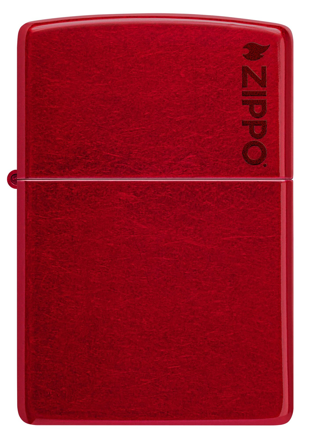 Зажигалка ZIPPO Logo с покрытием Candy Apple Red, латунь/сталь, красная, глянцевая, 38x13x57 мм, шт