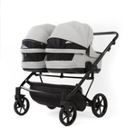 Детская универсальная коляска Adamex LEO DUO Deluxe (2в1) DUO-SA3 - Светло-серая экокожа