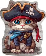 Пазл фигурный деревянный Кот-пират 155 элементов, Фрея PZLF-008