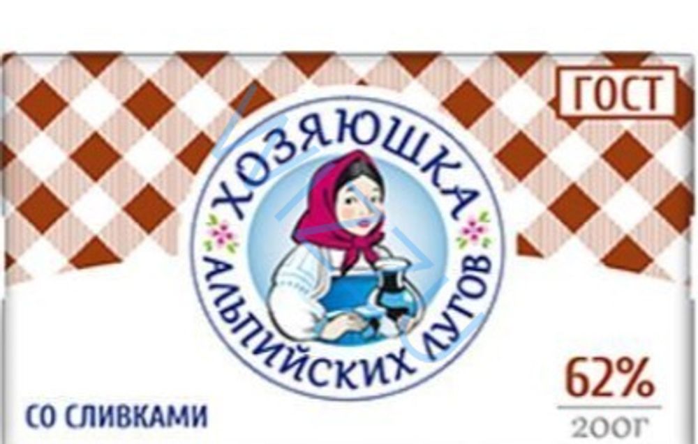 Спред Хозяюшка альпийских лугов 62% 180г фольга ШОКОЛАДНОЕ (22%)