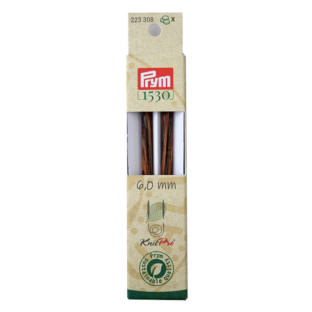 Спицы съемные длинные ⌀6.0 мм, 11.6 см, 2 шт, Prym Natural 223308 Спицы съемные длинные ⌀6.0 мм, 11.6 см, 2 шт, Prym Natural 223308