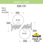 Уличный настенный светильник Fumagalli GLOBE 250 G25.131.000.BZF1R