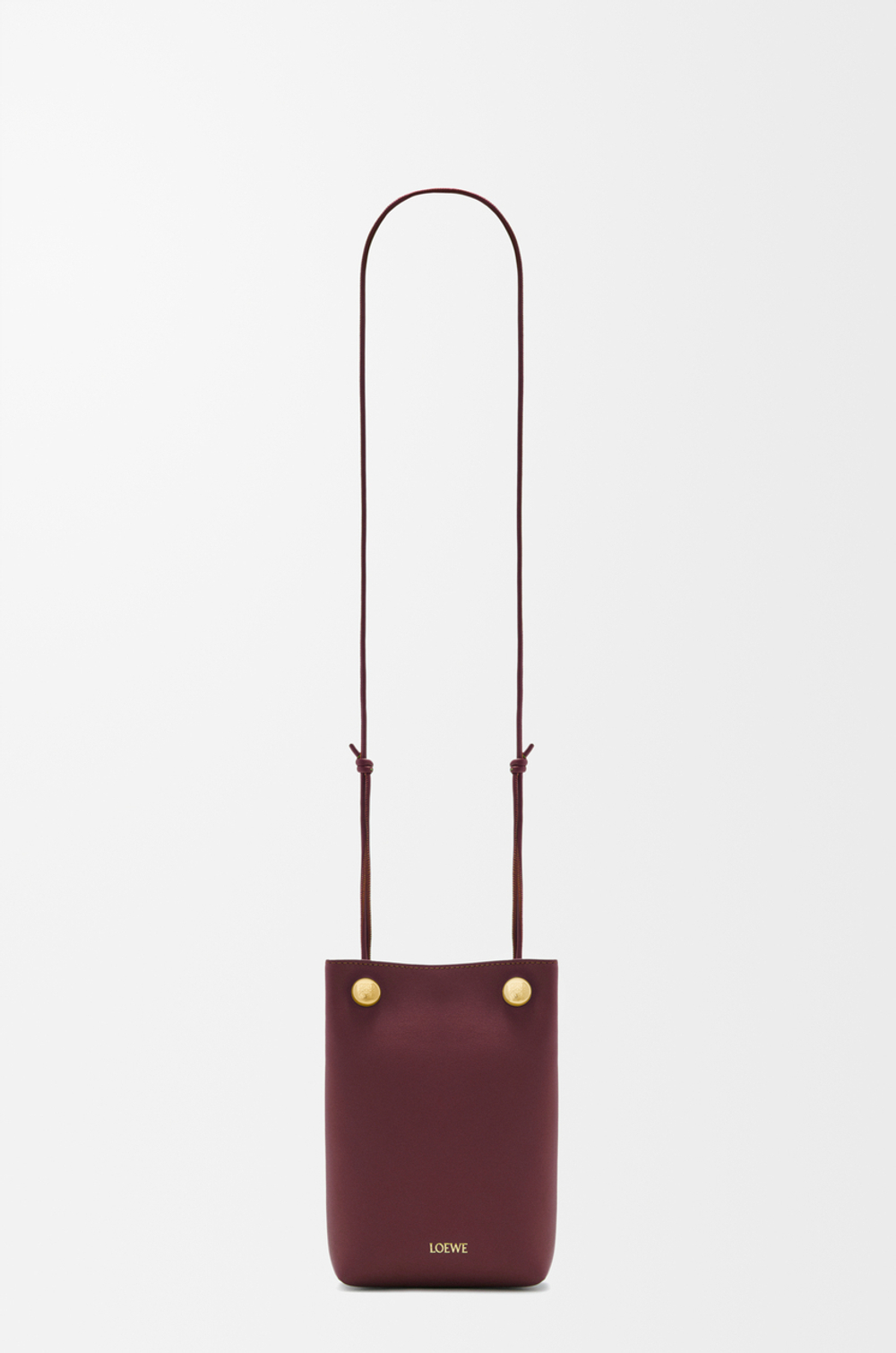 Loewe Сумка-мешок Pebble из гладкой телячьей кожи, бургунди
