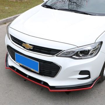Сплиттер переднего бампера Chevrolet Onix 2019-2023 чёрный с красным