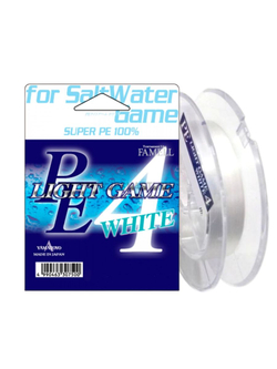 Плетеный шнур YAMATOYO PE LIGHT GAME WHITE из 4-х нитей, #0.4, 150м, БЕЛЫЙ