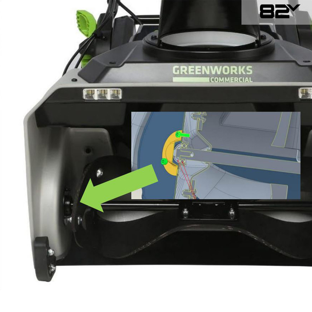 Снегоуборщик аккумуляторный Greenworks Арт. 2603307UH, 82V, 56 см, бесщеточный, c АКБ 8АЧ и ЗУ