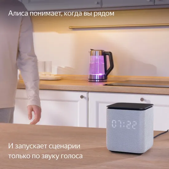 Умная колонка Яндекс Станция Миди с Алисой и Zigbee, серый