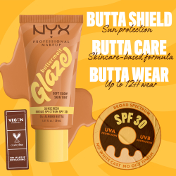 NYX Professional Makeup Buttermelt Glaze - Тонирующий крем для лица с SPF 30 оттенок 04 Almond Butta, 30 ml