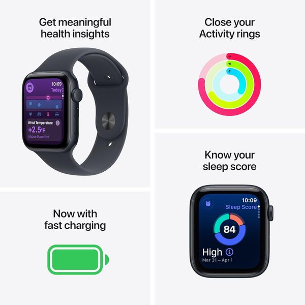 Умные часы Apple Watch SE 3 44 мм из алюминия цвета «сияющая звезда», спортивный ремешок «сияющая звезда» (S/M)