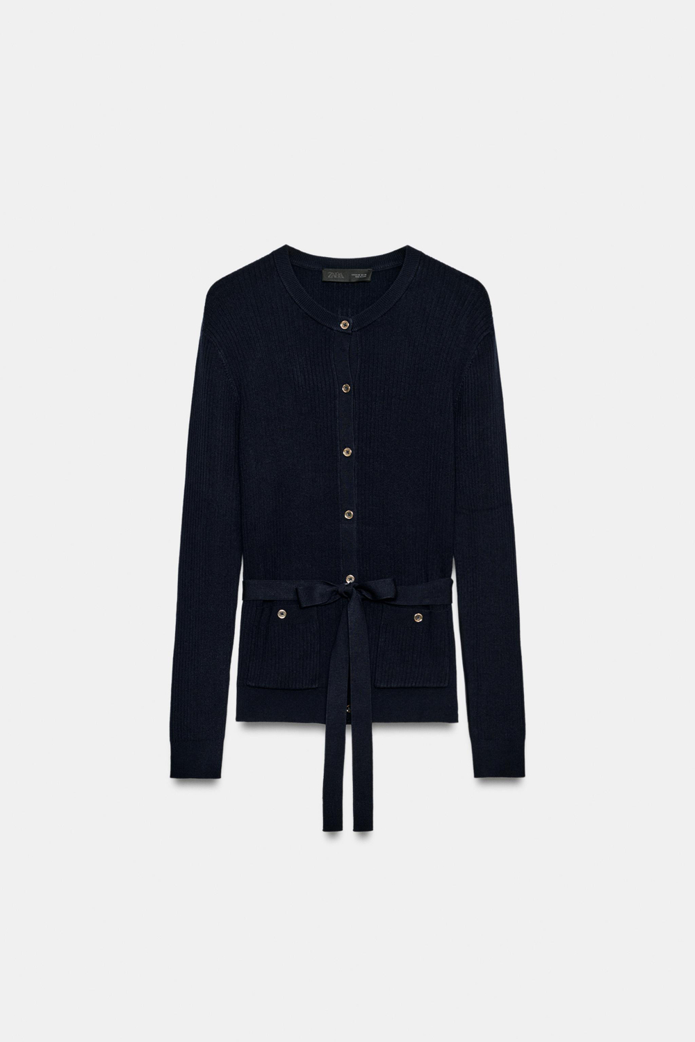 КАРДИГАН В РУБЧИК С ПОЯСОМ — ZARA