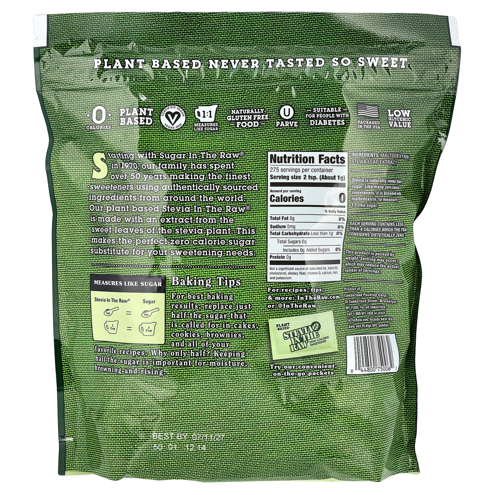 In the Raw, Stevia In The Raw®, нулевой подсластитель, 275 г (9,7 унции)