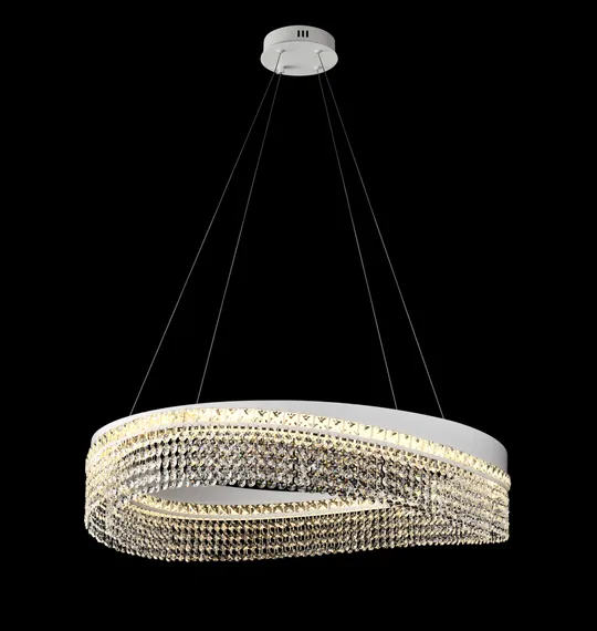 Люстра подвесная светодиодная Rilon P7027/D800 WH, 170 Вт, белая