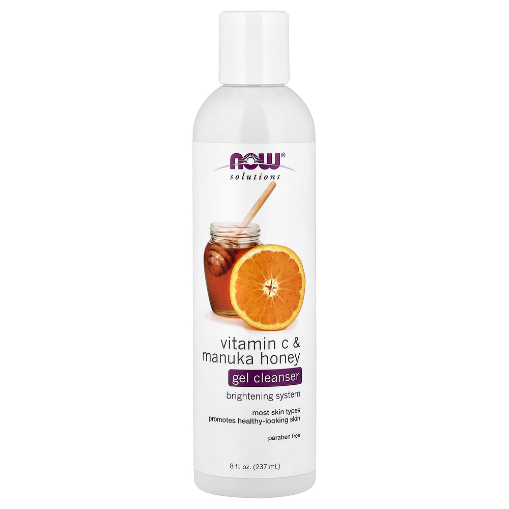 NOW Foods, Solutions, Очищающий Гель, Витамин С и Мед Манука, 237 мл