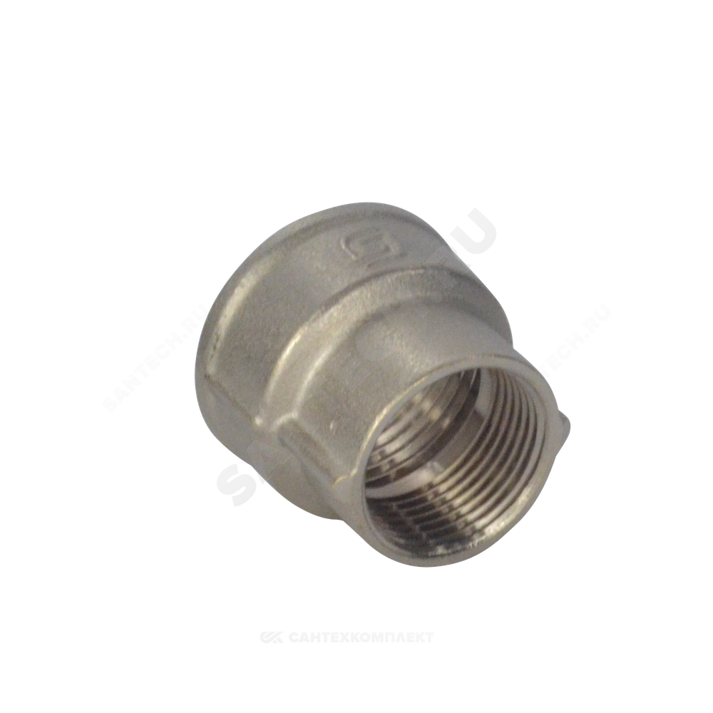 Муфта латунь никель переходная Ду 25х15 (1"х1/2") ВР/ВР SantechSystems