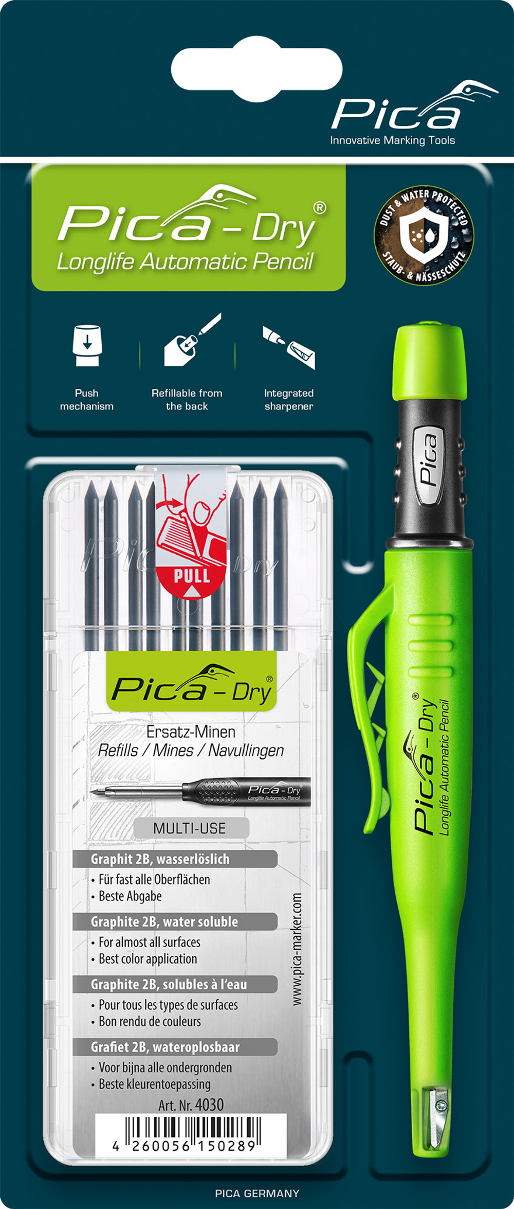 Набор (Строительный карандаш PICA Dry 3030 и грифели 4030)