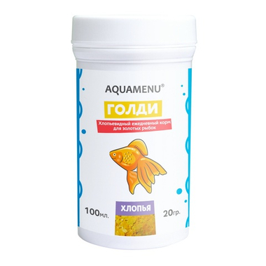 Aquamenu Голди хлопья для золотых рыбок 100 мл