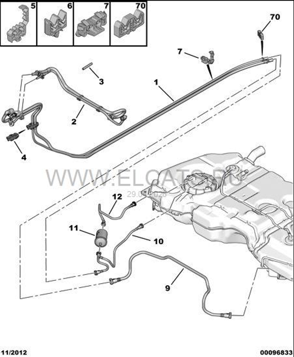 Трубка топливная синяя / трубка питания топливом Citroen C4 / Peugeot 408 / RVLT-1608712880