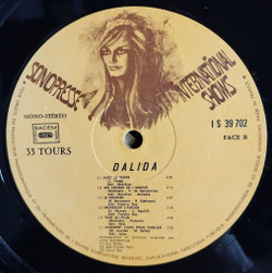 Винтажная виниловая пластинка LP Dalida Une Vie (France 1971)