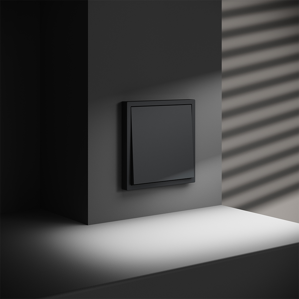 Перекрестный переключатель встраиваемый одноклавишный 10А, (графит) Voltum S70 VLS010507