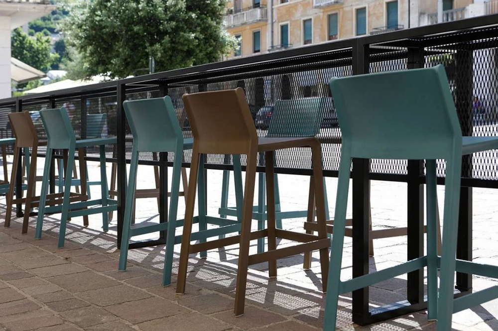 Стул пластиковый барный Nardi Trill Stool, бирюзовый